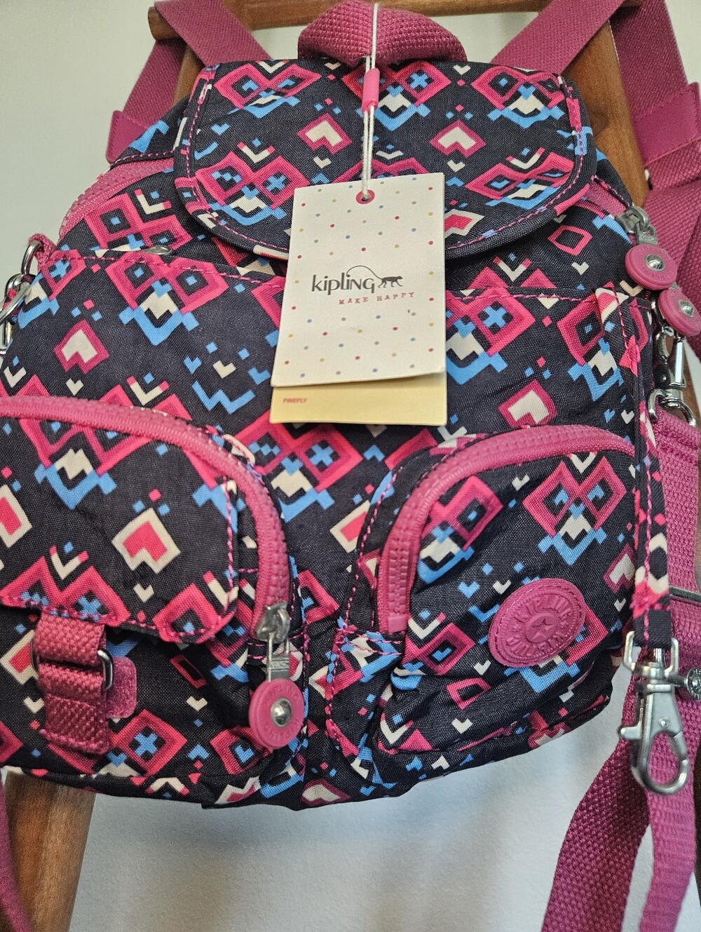 Kipling Geometric City Zip Convertible Backpack - Picture 7 of 13